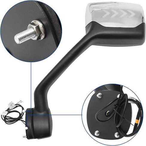 Hood Mirrors with Turn Signal Light Fit for 2013-2020 Kenworth T680 Left and Right Pair Hood Mirrors Fit for 2010-2017 Peterbilt 579 587(Chrome with turn light) in Kuwait