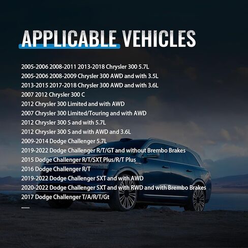 طقم مكابح أمامية وخلفية من السيراميك 8 قطع مع أجهزة مناسبة لـ 2005-2023 دودج تشارجر تشالنجر ماغنوم 2005-2015 2017-2018 كرايسلر 300 AWD in Saudi Arabia