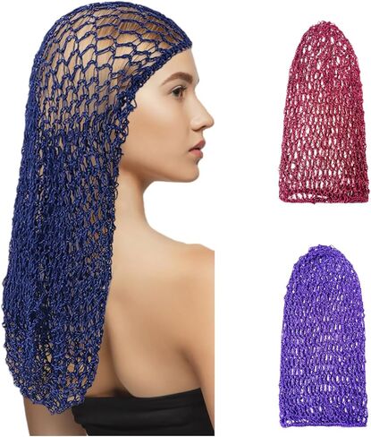 Mesh Hair Net Cap for Sleeping Women Knit Crochet Snood Hat Wig Caps Turban in Kuwait
