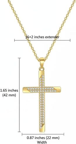 Dainty Gold Cross Necklace for Women 14K Gold Christian Faith Religious Jewelry Cross Pendant with Cubic Zircon for Mom Valentine's Day Birthday Mother's Day Gifts in Kuwait