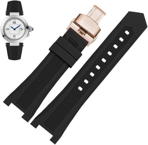 hooson Notched Silicone Watch Band For GC PASHA Black White Wristband Bracelet Watch in Saudi Arabia