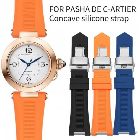 hooson Notched Silicone Watch Band For GC PASHA Black White Wristband Bracelet Watch in Saudi Arabia