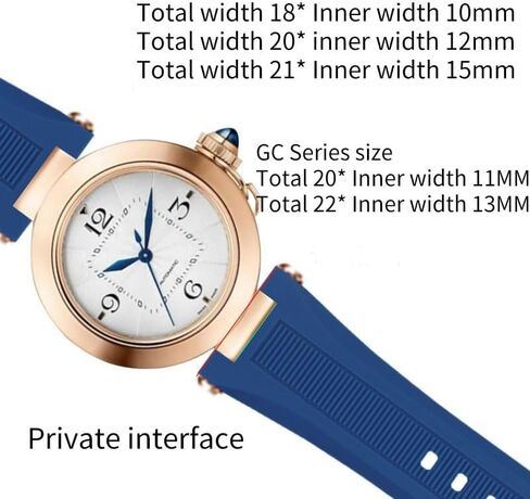 hooson Notched Silicone Watch Band For GC PASHA Black White Wristband Bracelet Watch in Saudi Arabia