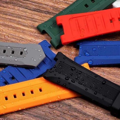 hooson Notched Silicone Watch Band For GC PASHA Black White Wristband Bracelet Watch in Saudi Arabia