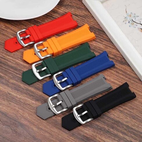 hooson Notched Silicone Watch Band For GC PASHA Black White Wristband Bracelet Watch in Saudi Arabia