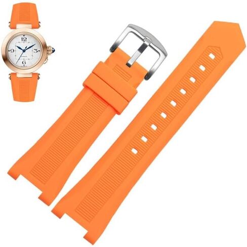 hooson Notched Silicone Watch Band For GC PASHA Black White Wristband Bracelet Watch in Saudi Arabia