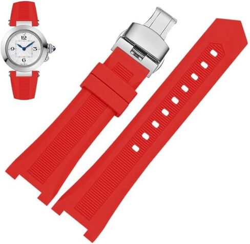 hooson Notched Silicone Watch Band For GC PASHA Black White Wristband Bracelet Watch in Saudi Arabia