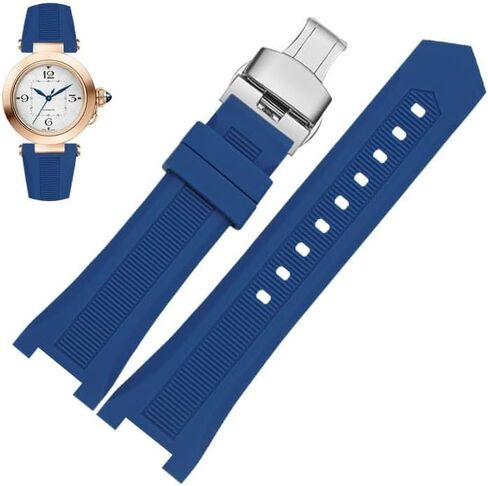 hooson Notched Silicone Watch Band For GC PASHA Black White Wristband Bracelet Watch in Saudi Arabia