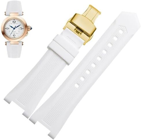 hooson Notched Silicone Watch Band For GC PASHA Black White Wristband Bracelet Watch in Saudi Arabia