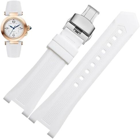 hooson Notched Silicone Watch Band For GC PASHA Black White Wristband Bracelet Watch in Saudi Arabia