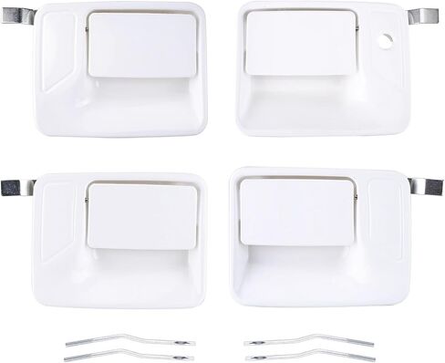 F250 Exterior Door Handles for Ford F-250 F350 1999-2016 Super Duty, 4PCS White Exterior Door Handle with Key Hole ront & Rear and Left Right Outside Door Handles F250 F350 Pick-up Truck 7C3Z2522405AA in Saudi Arabia