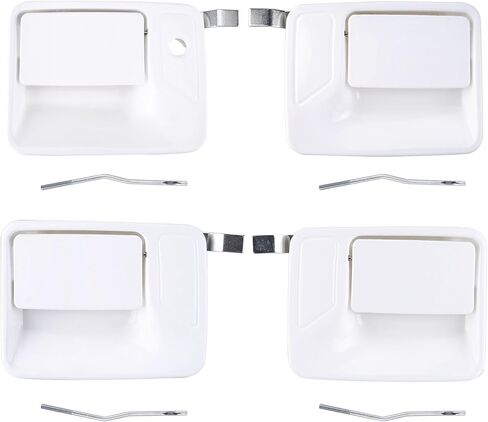 F250 Exterior Door Handles for Ford F-250 F350 1999-2016 Super Duty, 4PCS White Exterior Door Handle with Key Hole ront & Rear and Left Right Outside Door Handles F250 F350 Pick-up Truck 7C3Z2522405AA in Saudi Arabia