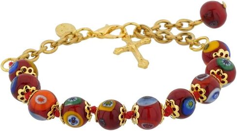 Glass Of Venice Murano Glass Mosaic Rosary Bracelet - Red in Saudi Arabia