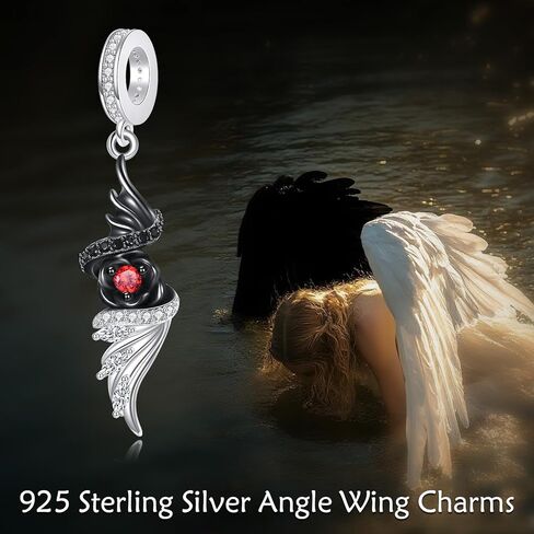 MONGAS Gothic Charms 925 Sterling Silver Angel Devil Charms Demon Angel Wings Dangle Gothic Jewelry Valentines Day Gifts for Mom Women in Saudi Arabia