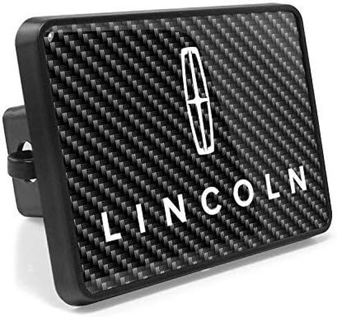 iPick Image, Compatible with - Lincoln Logo UV Graphic Carbon Fiber Look Metal Face-Plate on ABS Plastic 2 Tow Hitch Cover in Saudi Arabia