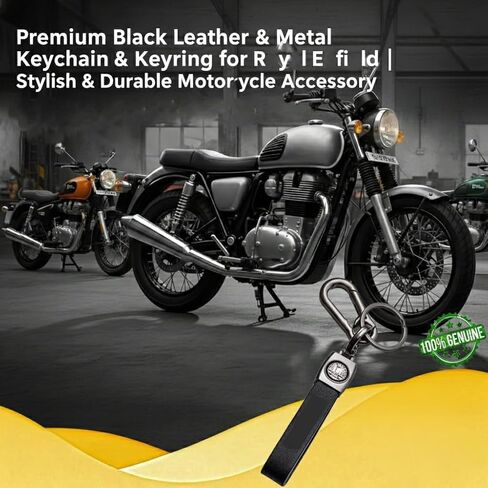 Premium Leather & Metal Keychain – Fits Royal Enfield Motorcycles | Durable & Stylish Bike Accessory in Saudi Arabia