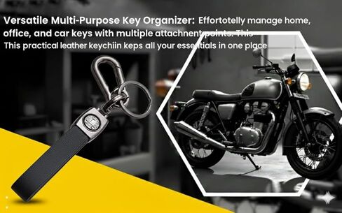 Premium Leather & Metal Keychain – Fits Royal Enfield Motorcycles | Durable & Stylish Bike Accessory in Saudi Arabia