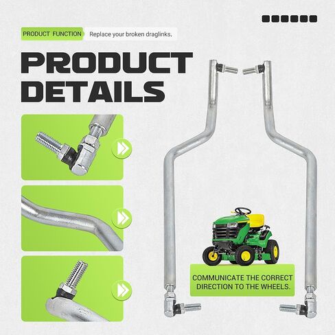 KUAFU Pair Steering Drag link Tie Rod Compatible with John Deere L100 L105 L107 L108 L110 L111 L118 L120 L130 G110 Tie Rod Set Draglink Steel Replacement for GY20491 GY20492 in Saudi Arabia