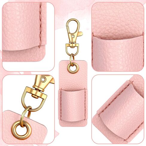 4 PCS Portable Pen Holder for Lanyard, Anti-Lost Lanyard Pen Clip, Pen Holder for Badge Reel, Pocket PU Leather Lanyard Pen Keychain for Nurses, Courier, Clerk (4 Colors) in Kuwait
