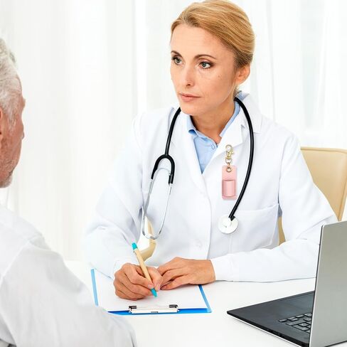 4 PCS Portable Pen Holder for Lanyard, Anti-Lost Lanyard Pen Clip, Pen Holder for Badge Reel, Pocket PU Leather Lanyard Pen Keychain for Nurses, Courier, Clerk (4 Colors) in Kuwait