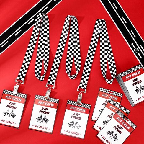 30 مجموعة من بطاقات مرور VIP للسباقات، بطاقات شارة VIP من مادة PVC مع حبال سباق مربعة باللونين الأبيض والأسود لتزيين حفلات السباق وحفلات الألعاب ومستلزمات حفلات أعياد الميلاد وملحقات تمرير خلف الكواليس in Kuwait