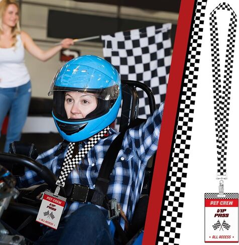 30 مجموعة من بطاقات مرور VIP للسباقات، بطاقات شارة VIP من مادة PVC مع حبال سباق مربعة باللونين الأبيض والأسود لتزيين حفلات السباق وحفلات الألعاب ومستلزمات حفلات أعياد الميلاد وملحقات تمرير خلف الكواليس in Kuwait