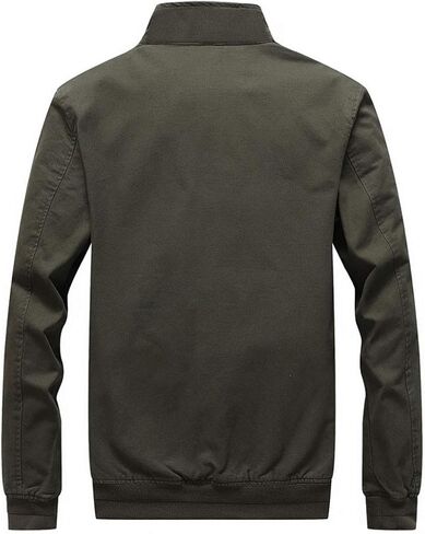 ebossy Men's Zip Up Buttoned Collar Cotton Twill Outdoor Workwear Jacket in Saudi Arabia