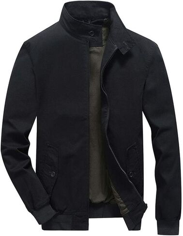 ebossy Men's Zip Up Buttoned Collar Cotton Twill Outdoor Workwear Jacket in Saudi Arabia