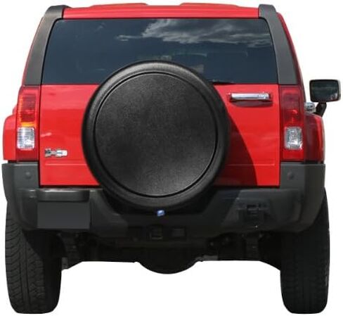 غطاء إطار صلب متوافق مع سيارة هامر H3-33 (وجه بلاستيكي وشريط فينيل) من بوميرانغ - أسود مزخرف in Kuwait