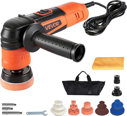 VEVOR Car Buffer Polisher, 1.2"/2"/3" Rotary Polisher Buffer, 600W 6 Variable Speeds 1000-4500RPM Car Polisher Waxer Kit for Cars Detailing, Waxing, Polishing, Scratch Removal in Saudi Arabia