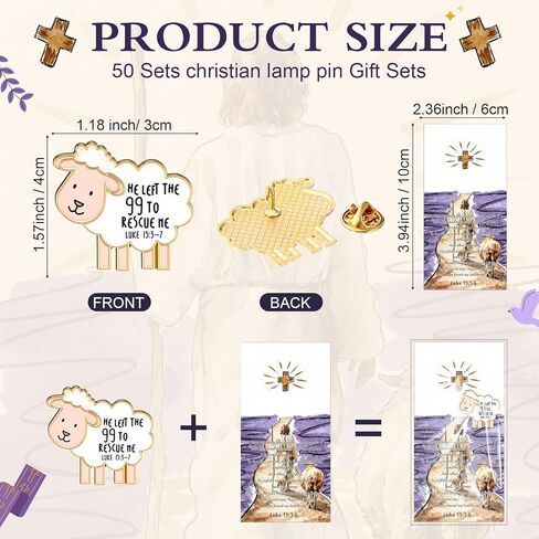 30 Sets Easter Christian Gift Sets Jesus Lamb Pins Bulk with Bible Verse Card Religious Sheep Brooch Gifts for Baptism Basket Stuffers First Communion Easter Christening Passover Supplies in Saudi Arabia