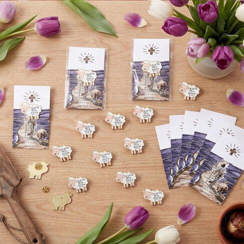 30 Sets Easter Christian Gift Sets Jesus Lamb Pins Bulk with Bible Verse Card Religious Sheep Brooch Gifts for Baptism Basket Stuffers First Communion Easter Christening Passover Supplies in Saudi Arabia
