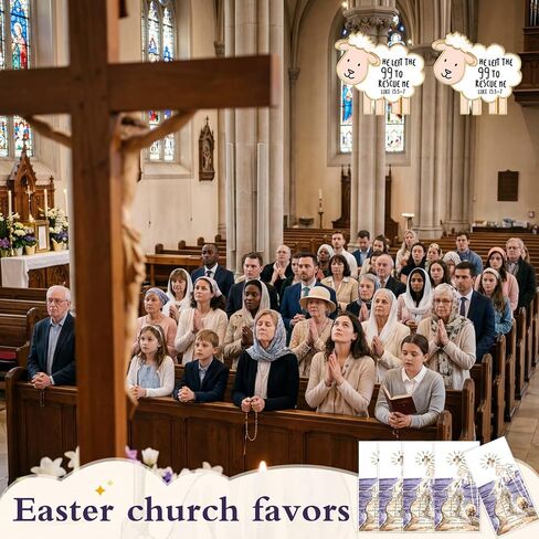 30 Sets Easter Christian Gift Sets Jesus Lamb Pins Bulk with Bible Verse Card Religious Sheep Brooch Gifts for Baptism Basket Stuffers First Communion Easter Christening Passover Supplies in Saudi Arabia