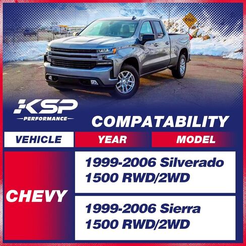 KSP 4"-6" Shock Extenders Fit Silverado Sierra 1500, Shock Extension Kit for 1999-2006 Chevy Silverado GMC Sierra 1500 All Cabs, Rear Lowering Shock Mount Drop Shock Brackets in Saudi Arabia