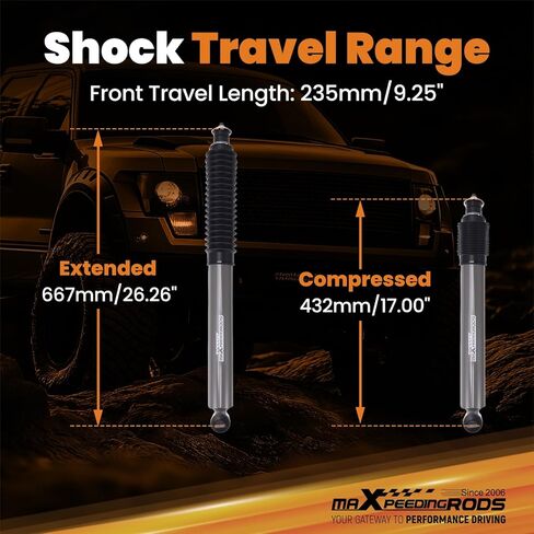صدمات أمامية maxpeedingrods 1-3 بوصة لسيارة جيب شيروكي XJ Wrangler TJ 1984-2006، إصدار G1 in Kuwait