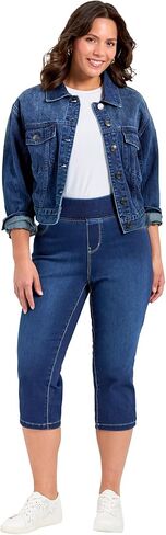 Avenue Women's Plus Size Butter Denim Pull On Crop Jean in Saudi Arabia