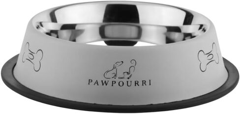 Combo of Anti-Skid Water and Food Feeding Bowls Pack of 2 Stainless Steel Pet Bowl Black & White, 23.66 fl oz Each in Saudi Arabia