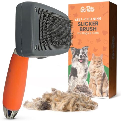 GoPets Double Row Dematting Rake for Dogs & Cats, Undercoat Grooming Brush, Safe Deshedding & Shedding Tool for Thick & Long Coats, Removes Mats & Tangles, Ideal for long-haired dogs in Kuwait