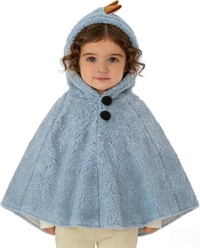 Holiberty Winter Kids Clothes Baby Warm Hooded Cape Cute Car Seat Fleece Cloak Snowsuit Outwear Outdoor Shawl Coat Poncho in Kuwait