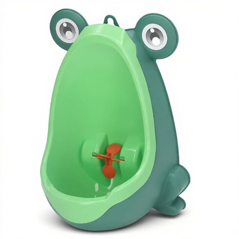 Potty Training Urinal for Boys, Cute Frog Standing Mounted Urinal with Aiming Target and Suction Cup, Bathroom Toilet Pee Trainer for Kids Toddlers Children Boy (Green) in Saudi Arabia