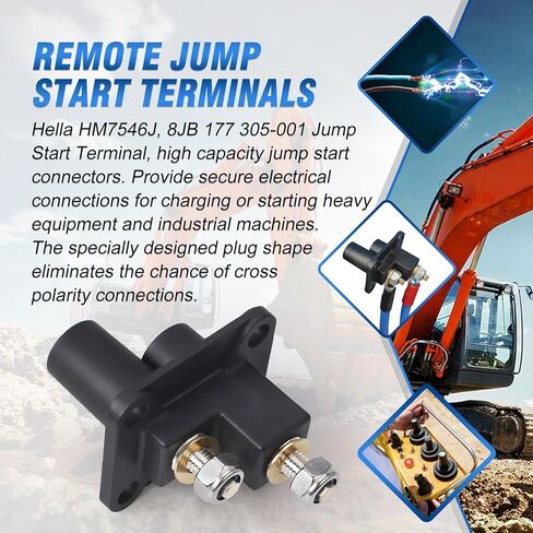 8JB 177 305-001 (8JB177305001) Remote Emergency Start Terminal Plug Kit, Black ABS Plastic, for Mining/Truck/Construction Equipment in Kuwait