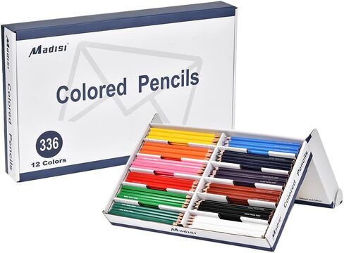 Madisi Colored Pencils Bulk - Pre-Sharpened - 12 Assorted Colors - 480 Bulk pack in Saudi Arabia