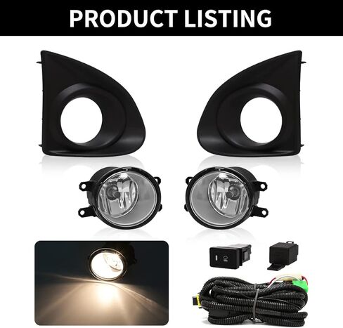 Fog Light For Toyota Corolla Axio Fielder 2013 2014 2015 Front Bumper Driving Fog Lamps Assembly For Axio Replacement Halogen Bulb With Bezel + Switch + Wiring Harness in Kuwait