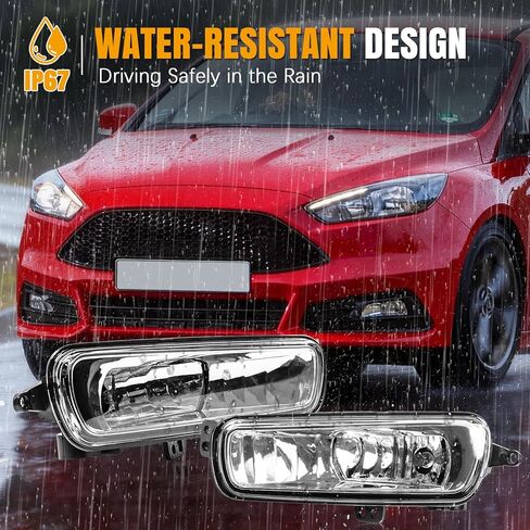 Fog Lights Compatible with Ford Focus S SE ST Titanium 2015-2018/ Focus SEL 2017-2018 F1EZ15200A F1EZ15201A Clear Lens Front Bumper Driving Fog Lamp Accessories in Saudi Arabia
