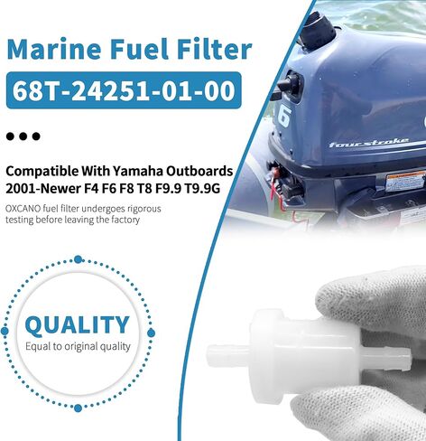 68T-24251-01-00 فلتر الوقود البحري المضمن متوافق مع Yamaha Outboards 2001-Newer F4 F6 F8 T8 F9.9 T9.9G 4 قطعة in Saudi Arabia