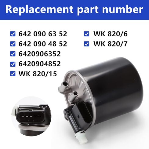 WK 820/15 Fuel Filter - Fit for Mercedes Benz E350 GL350 ML350 R350 2010-2014 Freightliner Sprinter 2500 3500 2010-2021 - Replaces WK820/15, WK 820/6, WK 820/7 in Kuwait