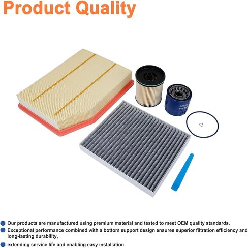 Oil Fuel Filter Engine Cabin Air Filters Kit(4 PCS).Replaces Part # PF66 TP1015 A3244C 13508023.Compatible with 20-23 Chevy Silverado 1500, Suburban, Tahoe.GMC Sierra, Yukon XL 3.0L Diesel in Saudi Arabia