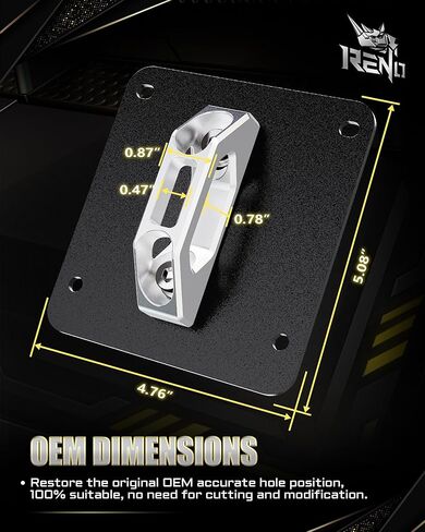 مثبتات ربط من RENO، مرابط ألومنيوم + 304 ألواح من الفولاذ المقاوم للصدأ تناسب 2015+ F150 F250 F350 Raptor / 2022+ F150 Lightning Bed Tie Downs Hooks، استبدل FL3Z-99000A64-B، FL3Z-9928408-AB (فضي، 4 قطع) in Kuwait