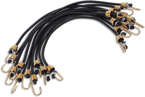 60 Pcs Heavy Duty Mini Bungee Cords with Hooks, 10 Inch Black Rubber Elastic Straps for Camping Luggage Bikes Tents Tarps RVs Cargo Motorcycle in Kuwait
