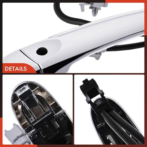 مقبض باب خارجي من جانب الراكب الأمامي الأيمن A-Premium متوافق مع Nissan Versa 2012 Sedan، Versa 2013-2019، Juke 2011-2017، Cube 2009-2014، Versa Note 2014-2019، مع دخول سلبي، كروم in Saudi Arabia
